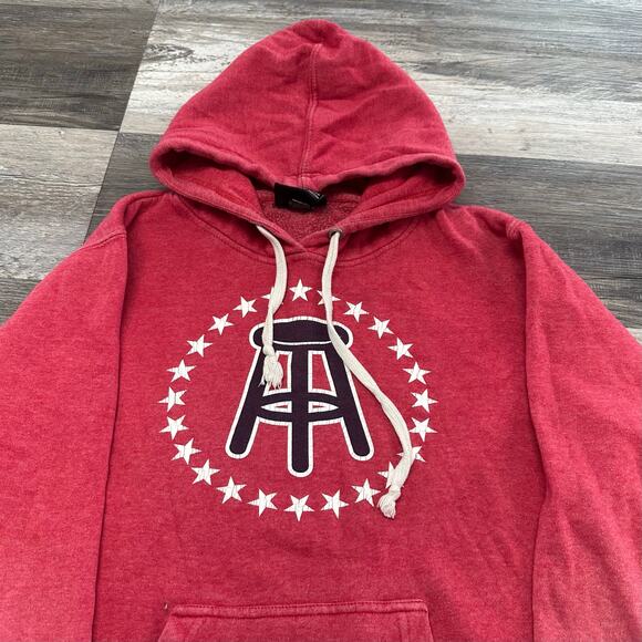 J‎ America Red Mens M Fleece Pullover Barstool Sports Logo Sweatshirt Hoodie - Picture 1 of 9